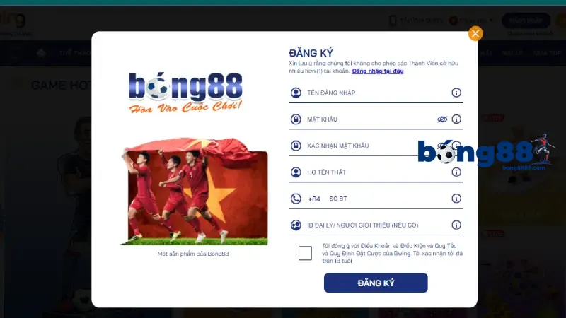 Cách Đăng ký Bong88 dễ dàng